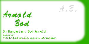 arnold bod business card